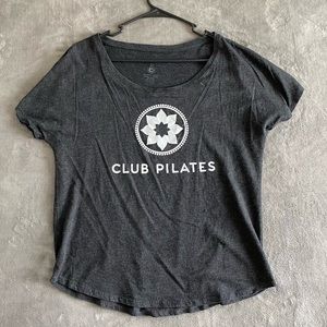 Club Pilates, logo cap sleeve shirt